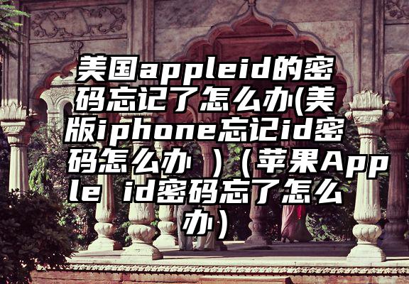 美国appleid的密码忘记了怎么办(美版iphone忘记id密码怎么办 )（苹果Apple id密码忘了怎么办）