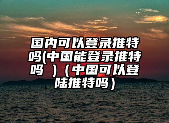 国内可以登录推特吗(中国能登录推特吗 )（中国可以登陆推特吗）