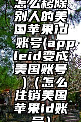 怎么移除别人的美国苹果id账号(appleid变成美国账号 )（怎么注销美国苹果id账号）