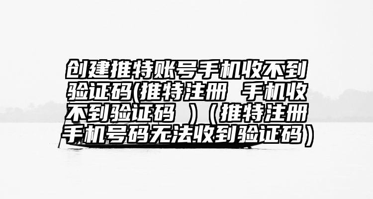 创建推特账号手机收不到验证码(推特注册 手机收不到验证码 )（推特注册手机号码无法收到验证码）