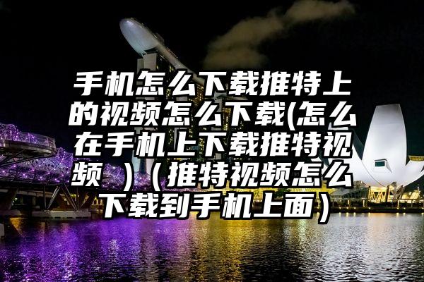 手机怎么下载推特上的视频怎么下载(怎么在手机上下载推特视频 )（推特视频怎么下载到手机上面）