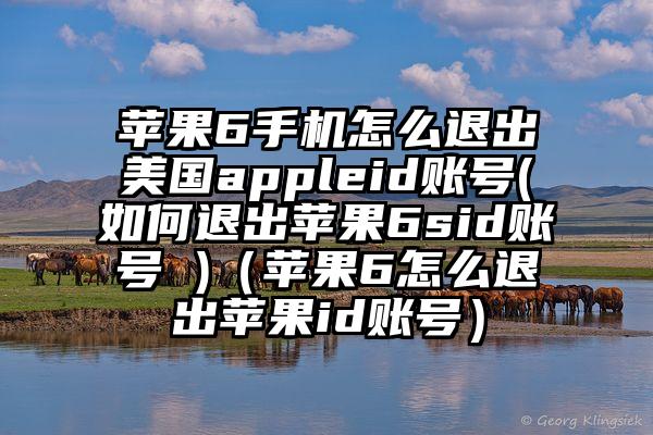 苹果6手机怎么退出美国appleid账号(如何退出苹果6sid账号 )（苹果6怎么退出苹果id账号）