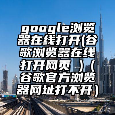 google浏览器在线打开(谷歌浏览器在线打开网页 )（谷歌官方浏览器网址打不开）