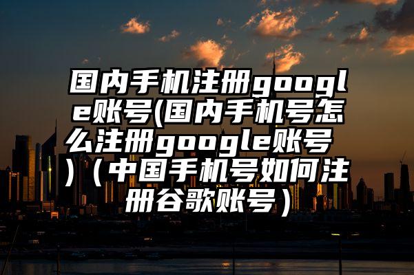 国内手机注册google账号(国内手机号怎么注册google账号 )（中国手机号如何注册谷歌账号）