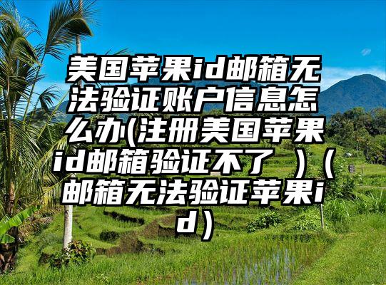 美国苹果id邮箱无法验证账户信息怎么办(注册美国苹果id邮箱验证不了 )（邮箱无法验证苹果id）