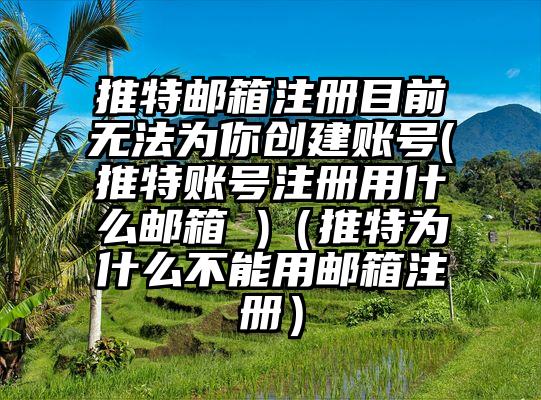 推特邮箱注册目前无法为你创建账号(推特账号注册用什么邮箱 )（推特为什么不能用邮箱注册）