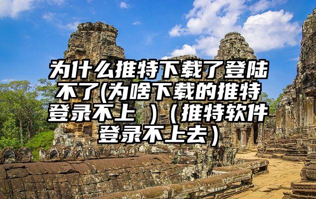 为什么推特下载了登陆不了(为啥下载的推特登录不上 )（推特软件登录不上去）