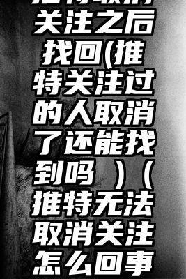 推特取消关注之后找回(推特关注过的人取消了还能找到吗 )（推特无法取消关注怎么回事）