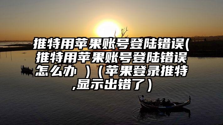 推特用苹果账号登陆错误(推特用苹果账号登陆错误怎么办 )（苹果登录推特,显示出错了）