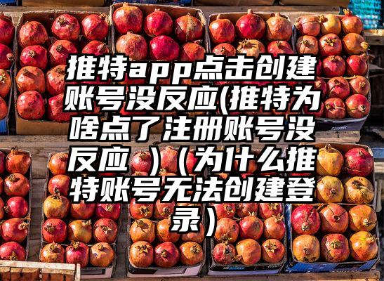 推特app点击创建账号没反应(推特为啥点了注册账号没反应 )（为什么推特账号无法创建登录）