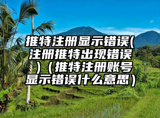 推特注册显示错误(注册推特出现错误 )（推特注册账号显示错误什么意思）