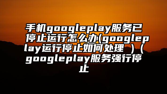 手机googleplay服务已停止运行怎么办(googleplay运行停止如何处理 )（googleplay服务强行停止