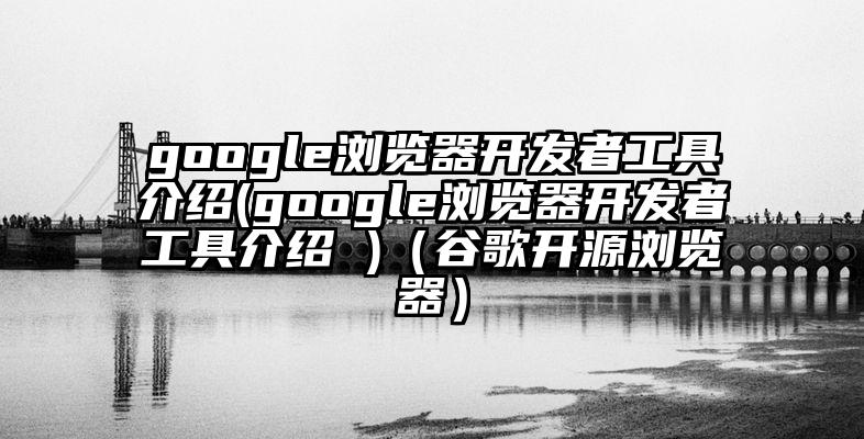 google浏览器开发者工具介绍(google浏览器开发者工具介绍 )（谷歌开源浏览器）