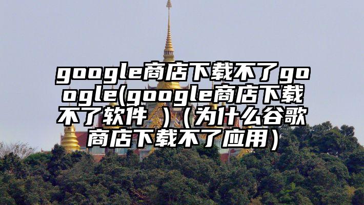 google商店下载不了google(google商店下载不了软件 )（为什么谷歌商店下载不了应用）