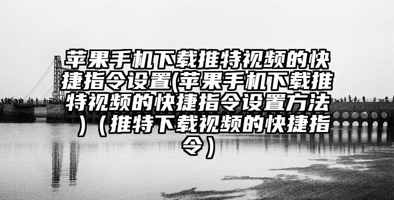 苹果手机下载推特视频的快捷指令设置(苹果手机下载推特视频的快捷指令设置方法 )（推特下载视频的快捷指令）