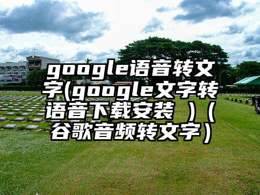 google语音转文字(google文字转语音下载安装 )（谷歌音频转文字）