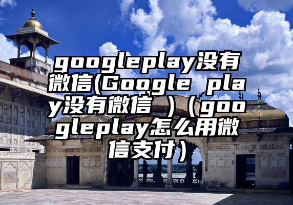 googleplay没有微信(Google play没有微信 )（googleplay怎么用微信支付）