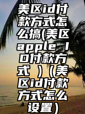 美区id付款方式怎么搞(美区apple ID付款方式 )（美区id付款方式怎么设置）