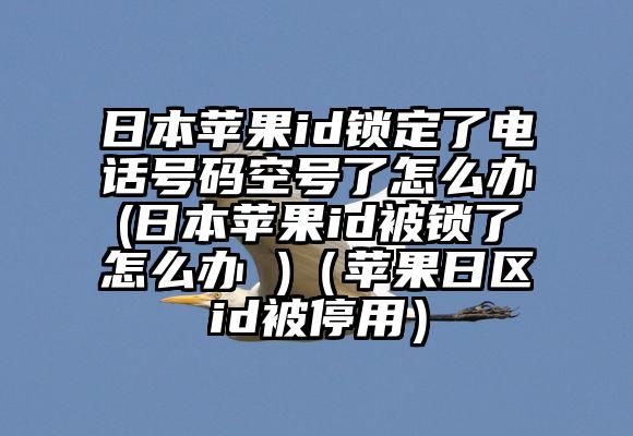 日本苹果id锁定了电话号码空号了怎么办(日本苹果id被锁了怎么办 )（苹果日区id被停用）