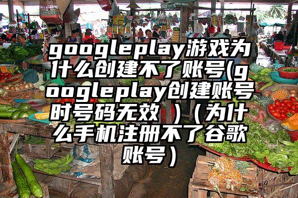 googleplay游戏为什么创建不了账号(googleplay创建账号时号码无效 )（为什么手机注册不了谷歌账号）