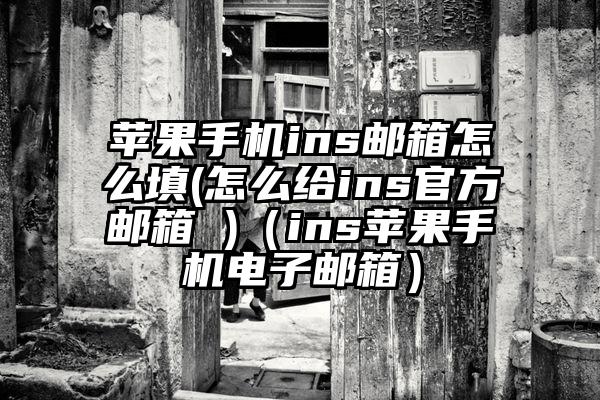 苹果手机ins邮箱怎么填(怎么给ins官方邮箱 )（ins苹果手机电子邮箱）