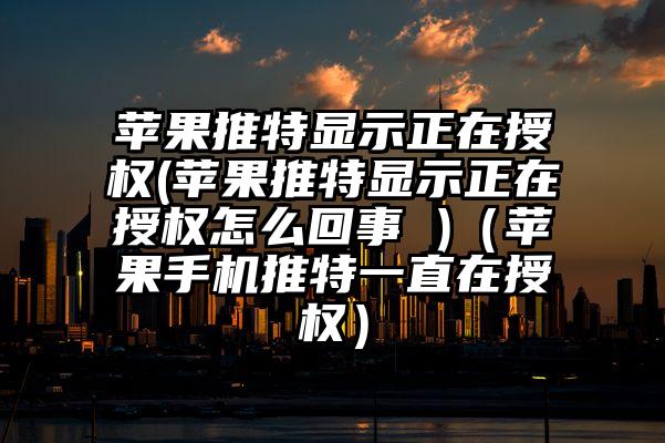 苹果推特显示正在授权(苹果推特显示正在授权怎么回事 )（苹果手机推特一直在授权）