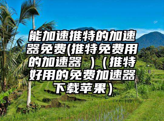 能加速推特的加速器免费(推特免费用的加速器 )（推特好用的免费加速器下载苹果）