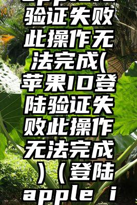 登陆美国appleid验证失败此操作无法完成(苹果ID登陆验证失败此操作无法完成 )（登陆apple id验证失败 此操