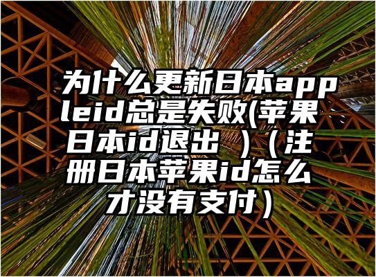 为什么更新日本appleid总是失败(苹果日本id退出 )（注册日本苹果id怎么才没有支付）
