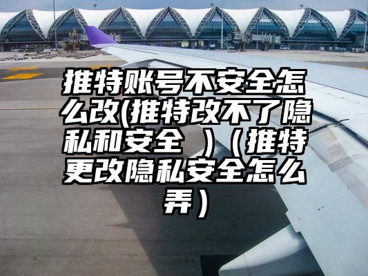 推特账号不安全怎么改(推特改不了隐私和安全 )（推特更改隐私安全怎么弄）