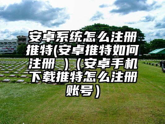 安卓系统怎么注册推特(安卓推特如何注册 )（安卓手机下载推特怎么注册账号）