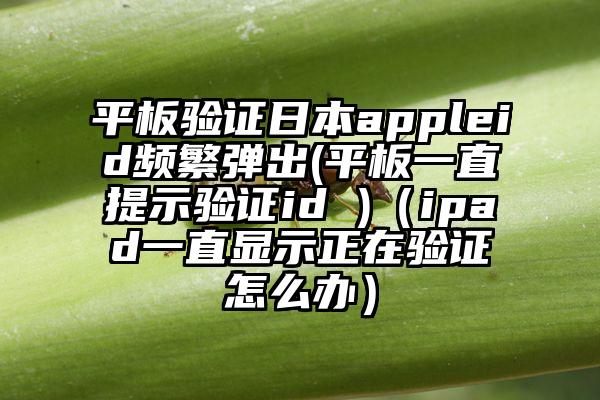 平板验证日本appleid频繁弹出(平板一直提示验证id )(ipad一直显示正在验证怎么办)