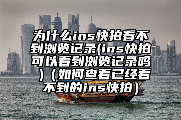 为什么ins快拍看不到浏览记录(ins快拍可以看到浏览记录吗 )（如何查看已经看不到的ins快拍）