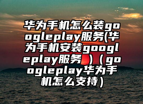华为手机怎么装googleplay服务(华为手机安装googleplay服务 )（googleplay华为手机怎么支持）