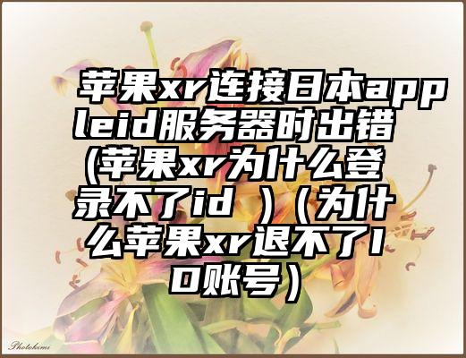 苹果xr连接日本appleid服务器时出错(苹果xr为什么登录不了id )（为什么苹果xr退不了ID账号）