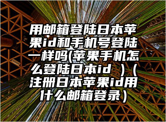 用邮箱登陆日本苹果id和手机号登陆一样吗(苹果手机怎么登陆日本id )（注册日本苹果id用什么邮箱登录）