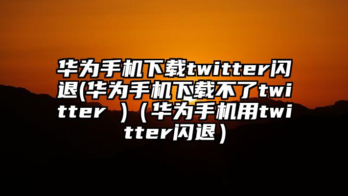 华为手机下载twitter闪退(华为手机下载不了twitter )（华为手机用twitter闪退）