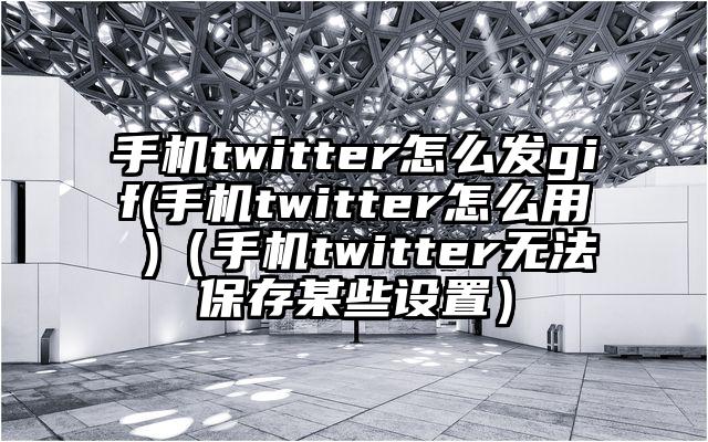 手机twitter怎么发gif(手机twitter怎么用 )（手机twitter无法保存某些设置）