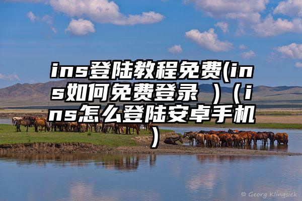 ins登陆教程免费(ins如何免费登录 )（ins怎么登陆安卓手机）