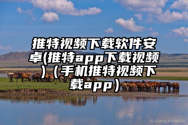推特视频下载软件安卓(推特app下载视频 )（手机推特视频下载app）
