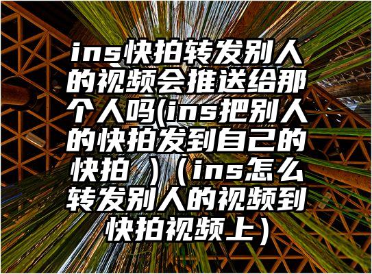 ins快拍转发别人的视频会推送给那个人吗(ins把别人的快拍发到自己的快拍 )（ins怎么转发别人的视频到快拍视频上）